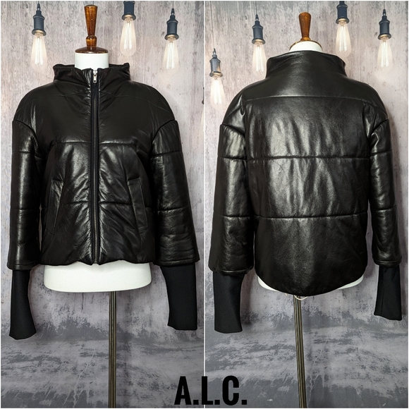 A.L.C. lamb leather Kelly jacket in Black, size 4, like NEW - Picture 1 of 16